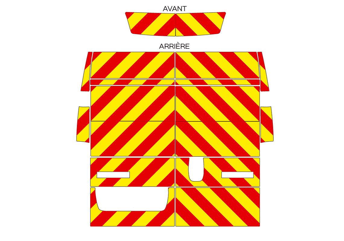 Kit de balisage prédécoupé total POMPIER AVERY CITROEN JUMPER 2024